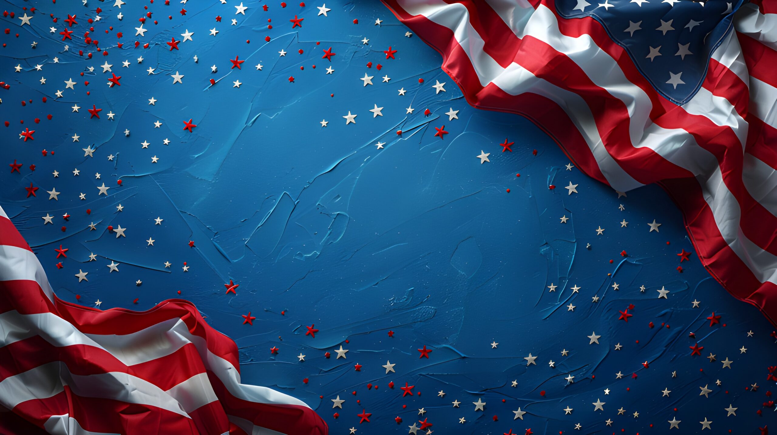 Patriotic Stars and American Flag: A Perfect Pair