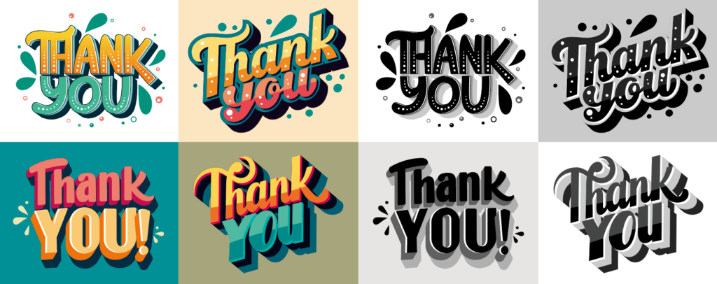 Thank You Collection modern style typography