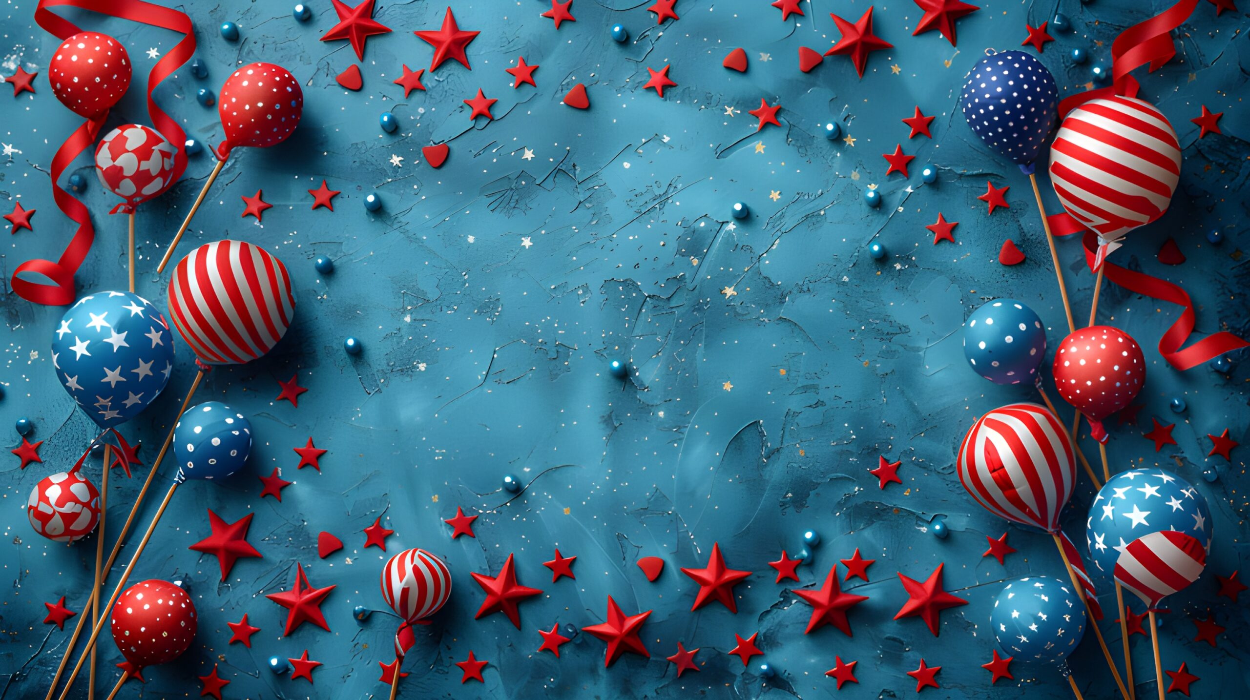 Celebrating Freedom: A Festive Display of Patriotic Balloons and Stars