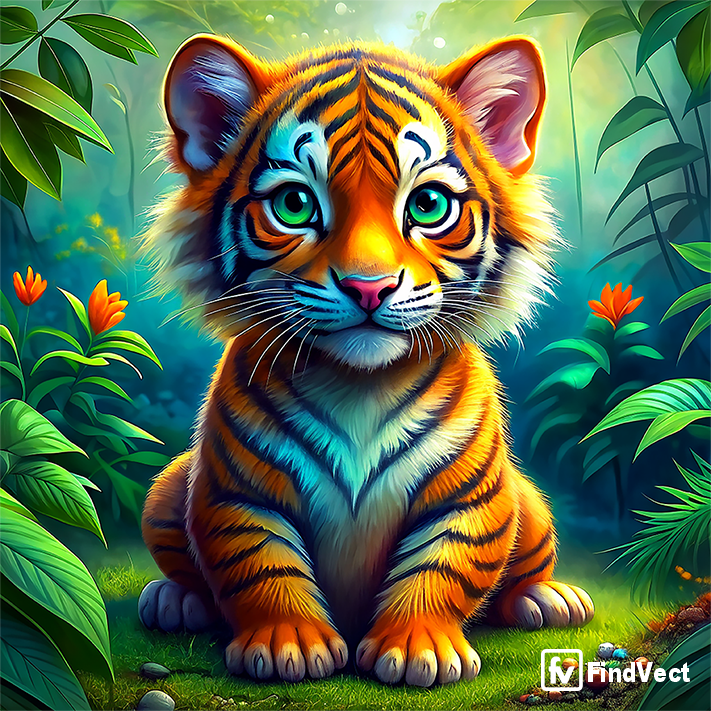 A cute tiger cub