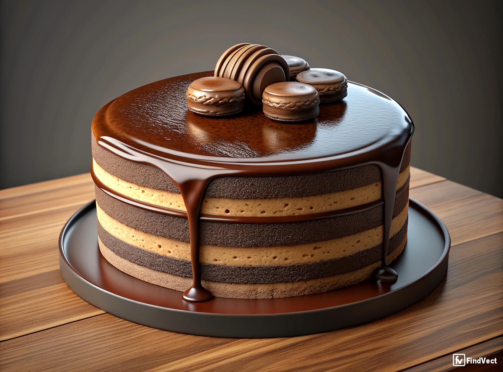 Front view of delicious chocolate cake concept