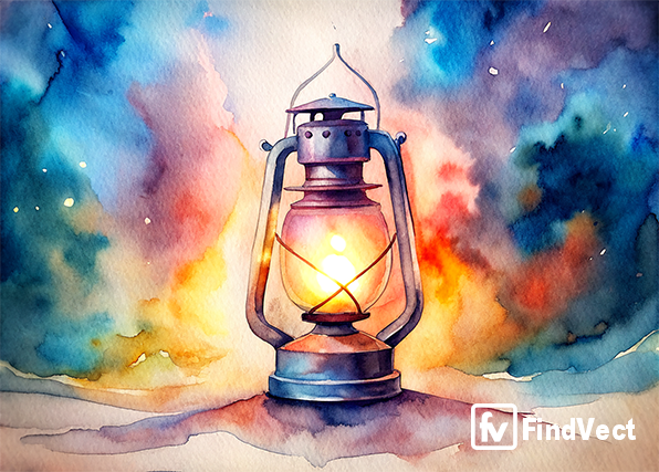 a watercolor patterned lantern by AI