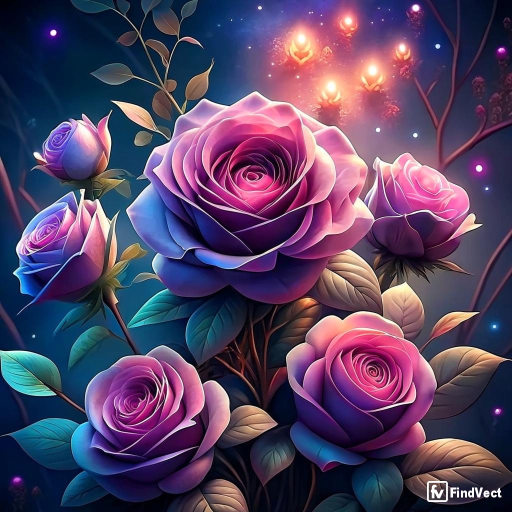 charming rose painting