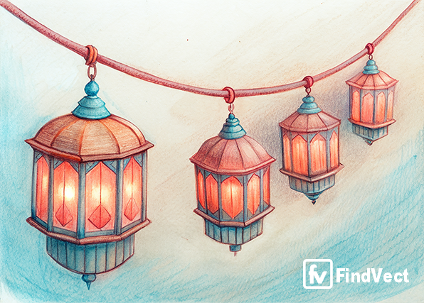 graffiti-of-several-hanging-Lanterns