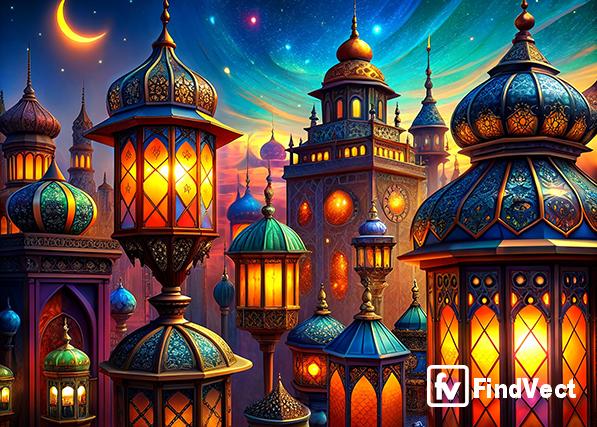 lantern-paintings-decorated-with-various-kinds-of-domes