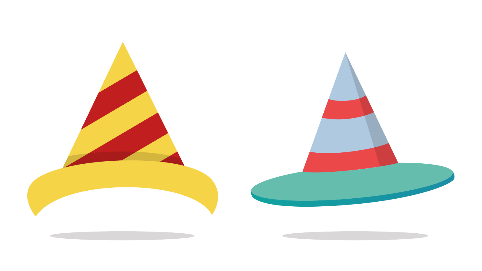 Vibrant Striped Party Hat Design Vector