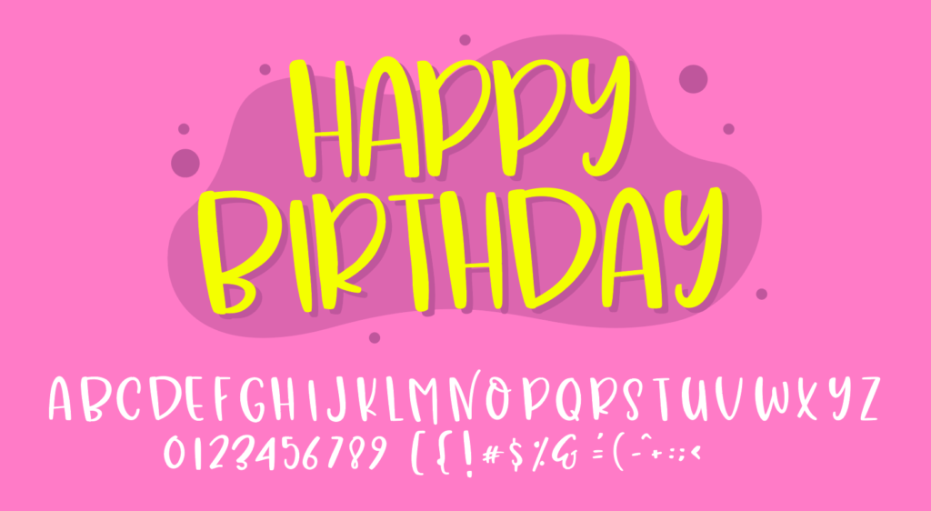 Hand drawn vector lettering set for birthday