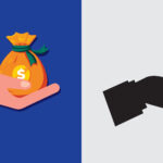 Hand Giving Money to Another Hand Icon Free Vector Illustration for Donations and Financial Transactions